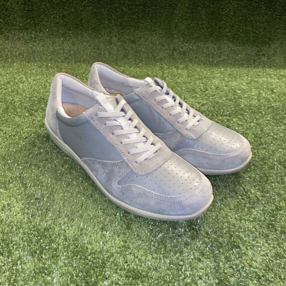 Vionic Karigan Women’s Sneakers Leather Shoes Gray Orthotic Cushion Size 9.5